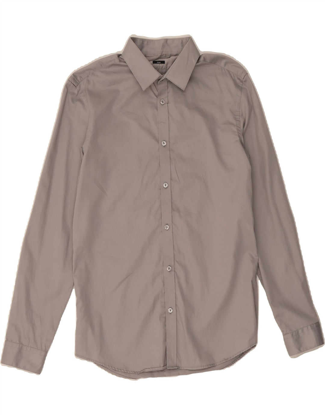 JULES Mens Fitted Shirt Size 39/40 Medium Grey Cotton Vintage Jules and Second-Hand Jules from Messina Hembry 