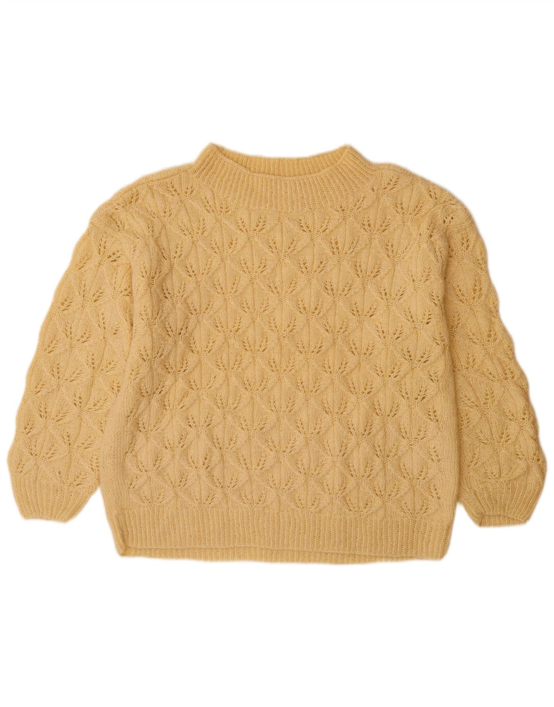 VINTAGE Dame Turtle Neck Jumper Sweater UK 14 Large Beige