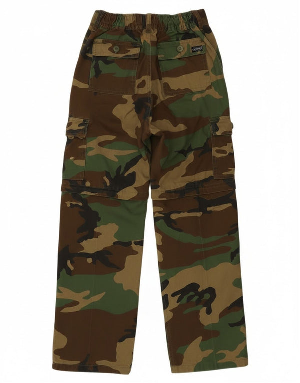 MFH drenge højtaljede cargobukser 15-16 år W26 L28 2XL Grøn Camouflage
