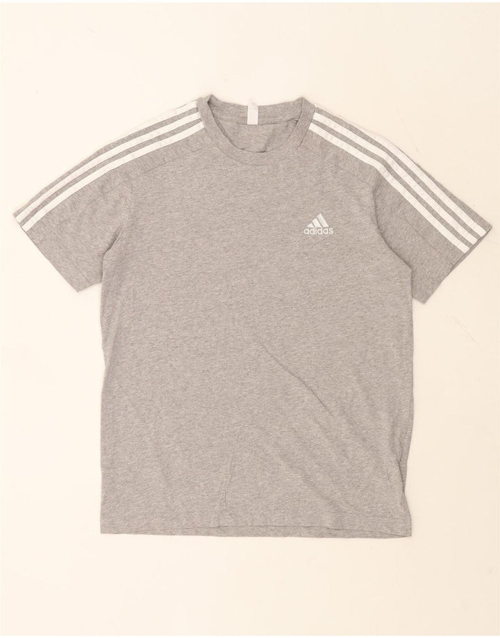 Adidas T-shirt top til mænd, lille grå flækket bomuld