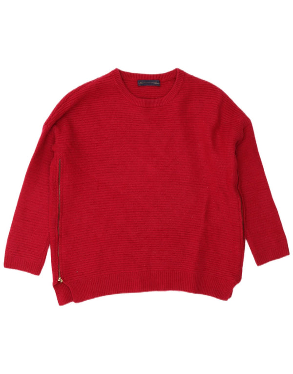 Marks & Spencer Womens Relaxed Fit Jumper Sweater med rund hals DK 10 Lille rød