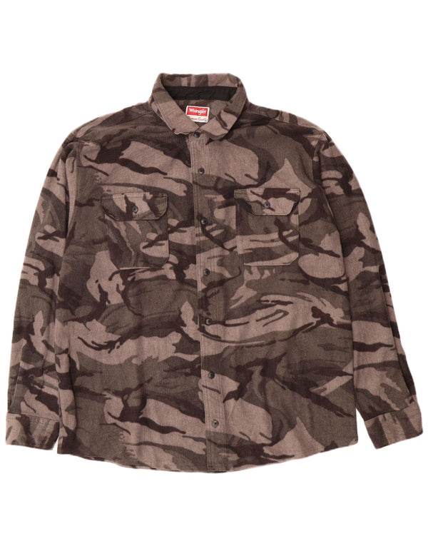 Wrangler Fleeceskjorte til mænd 2XL Grå Camouflage