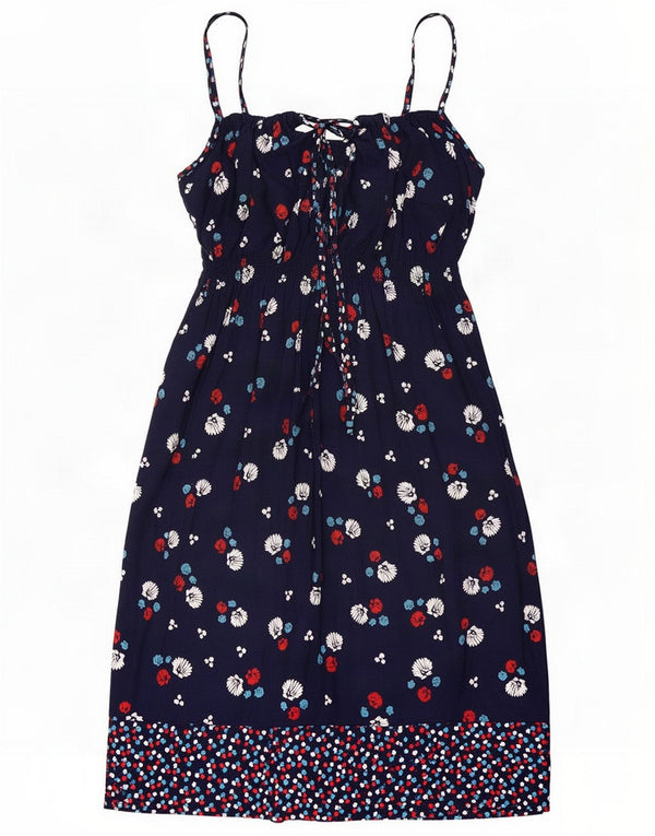 Marks & Spencer Womens Sundress UK 12 Medium Navy Blue Floral Viscose