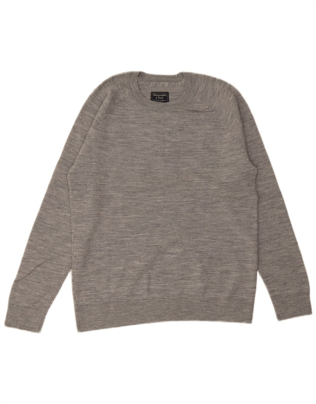 ABERCROMBIE & FITCH sweater med rund hals til mænd mellem grå flækket