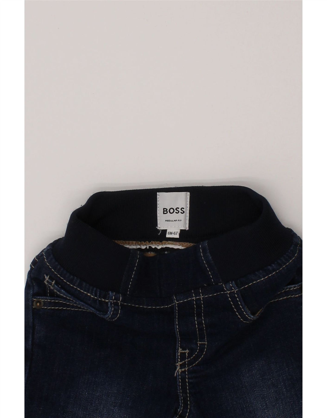 Hugo Boss Baby Boys Grafiske Straight Jeans 3-6 måneder W18 L8 Blå Bomuld
