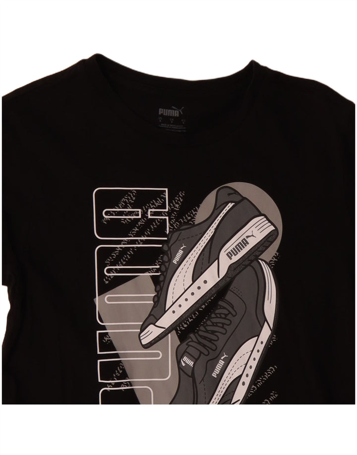 Puma Herre grafisk T-shirt top lille sort bomuld