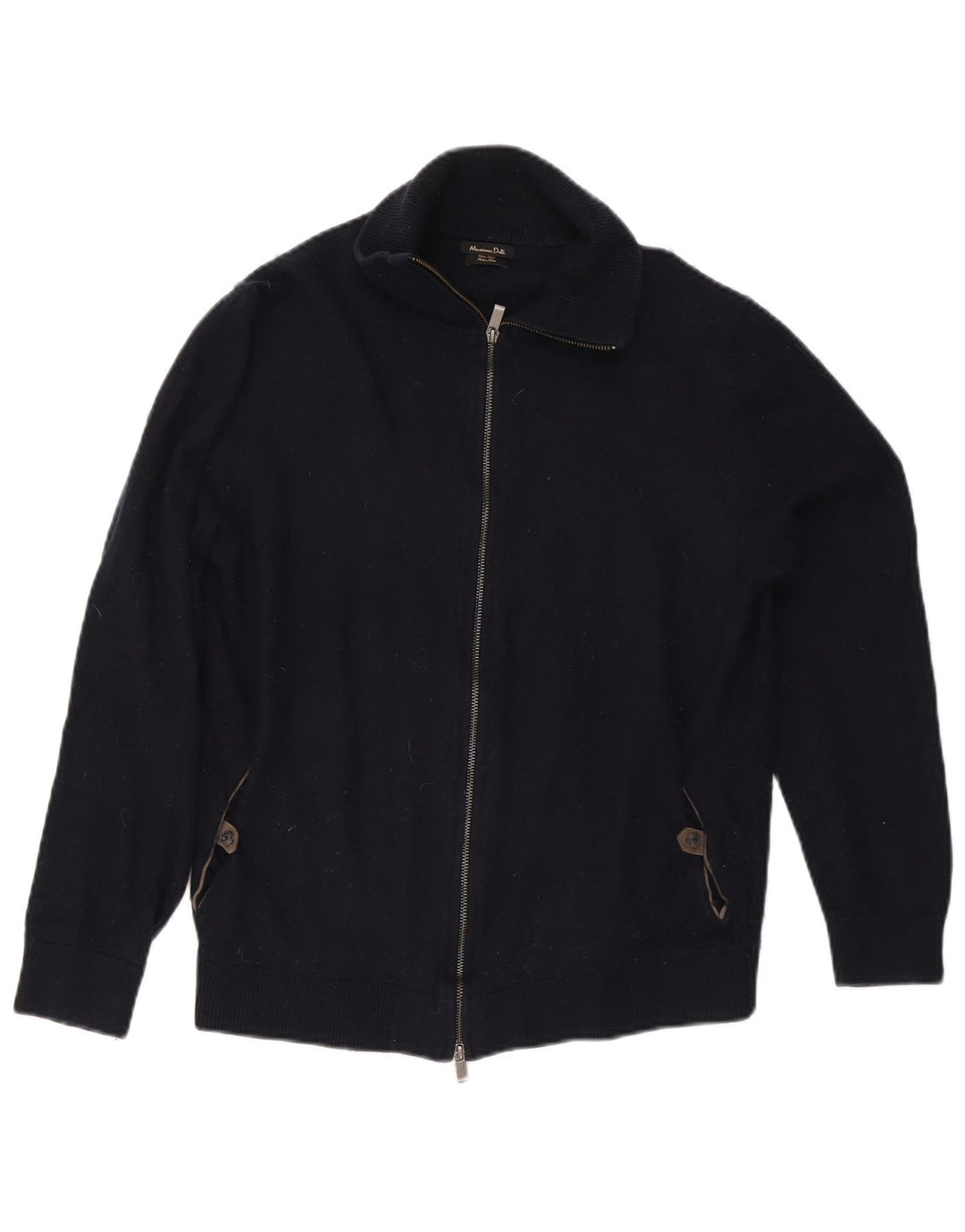 Massimo Dutti Herre Cardigan Sweater Stor Marineblå Bomuld