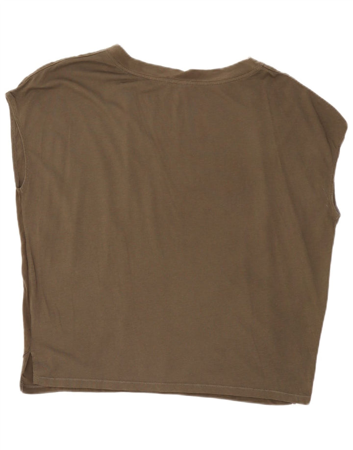 JIGSAW Dame Oversized Bluse Top UK 14 Medium Khaki Modal