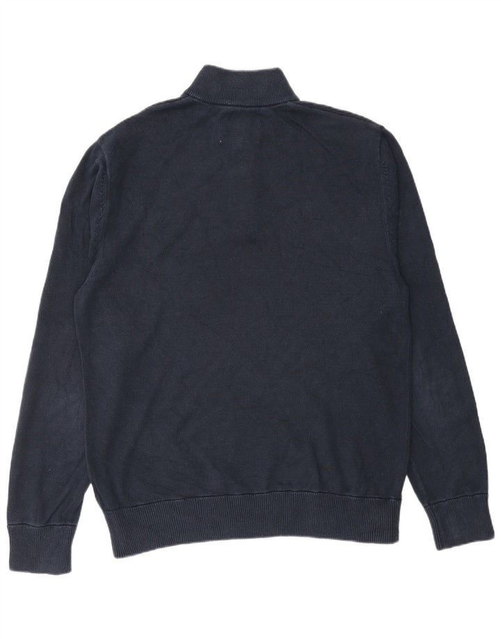 Jack Wills Herre Zip Neck Jumper Sweater Stor Marineblå Bomuld