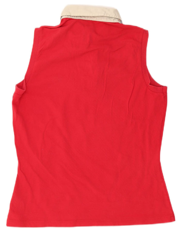 HENRY COTTONS ærmeløs poloshirt til kvinder IT 50 XL Rød bomuld