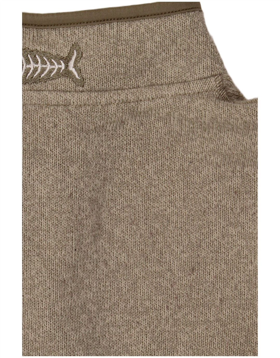 Weird Fish Herre Zip Neck Jumper Sweater Stor Khaki Polyester