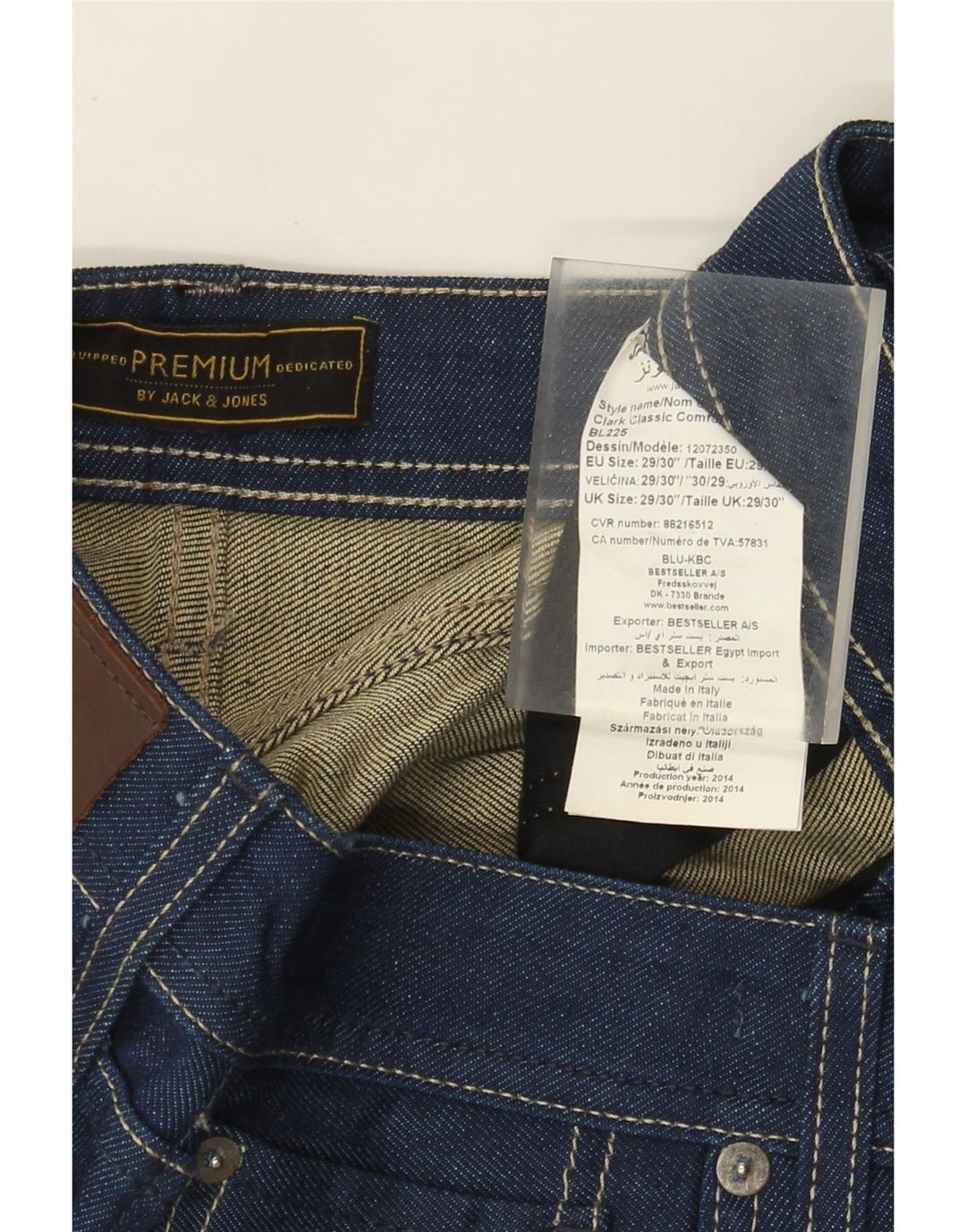 Jack & Jones Straight Jeans til mænd W29 L30 Blå Bomuld