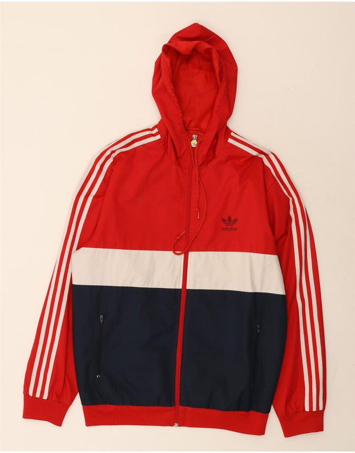 Adidas Træningsdragt med hætte til mænd Topjakke Medium Rød Colourblock Polyester