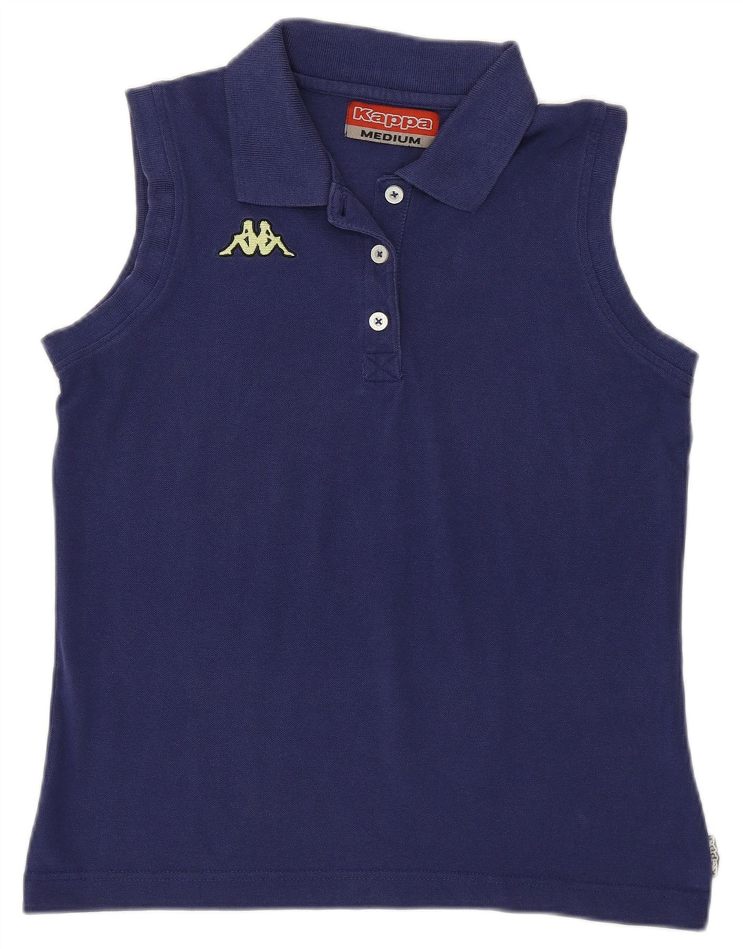 Kappa Dame ærmeløs polo shirt UK 12 Medium Navy Blue