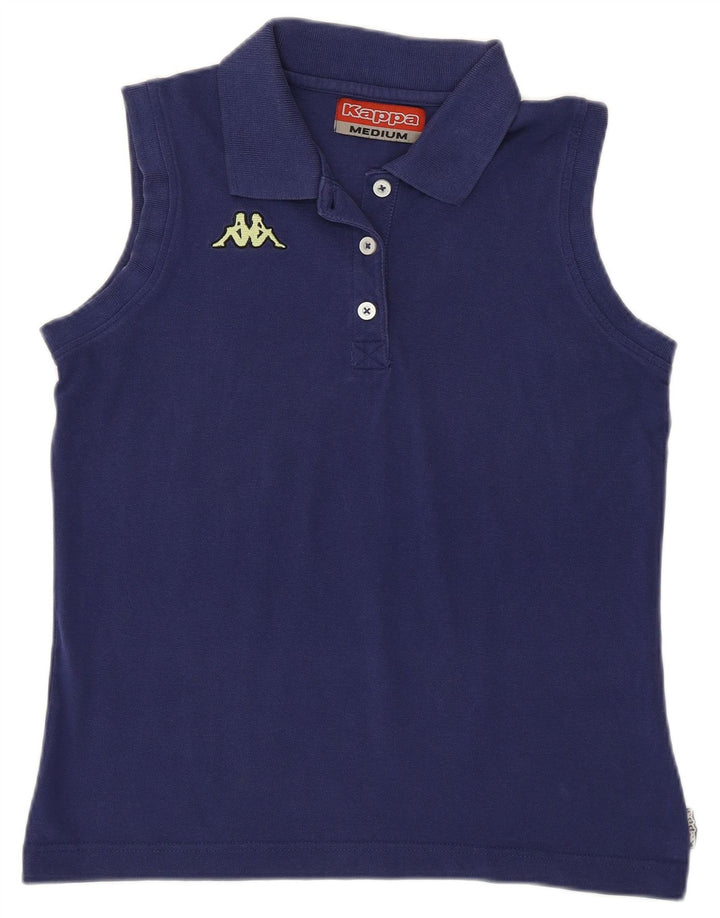 Kappa Dame ærmeløs polo shirt UK 12 Medium Navy Blue