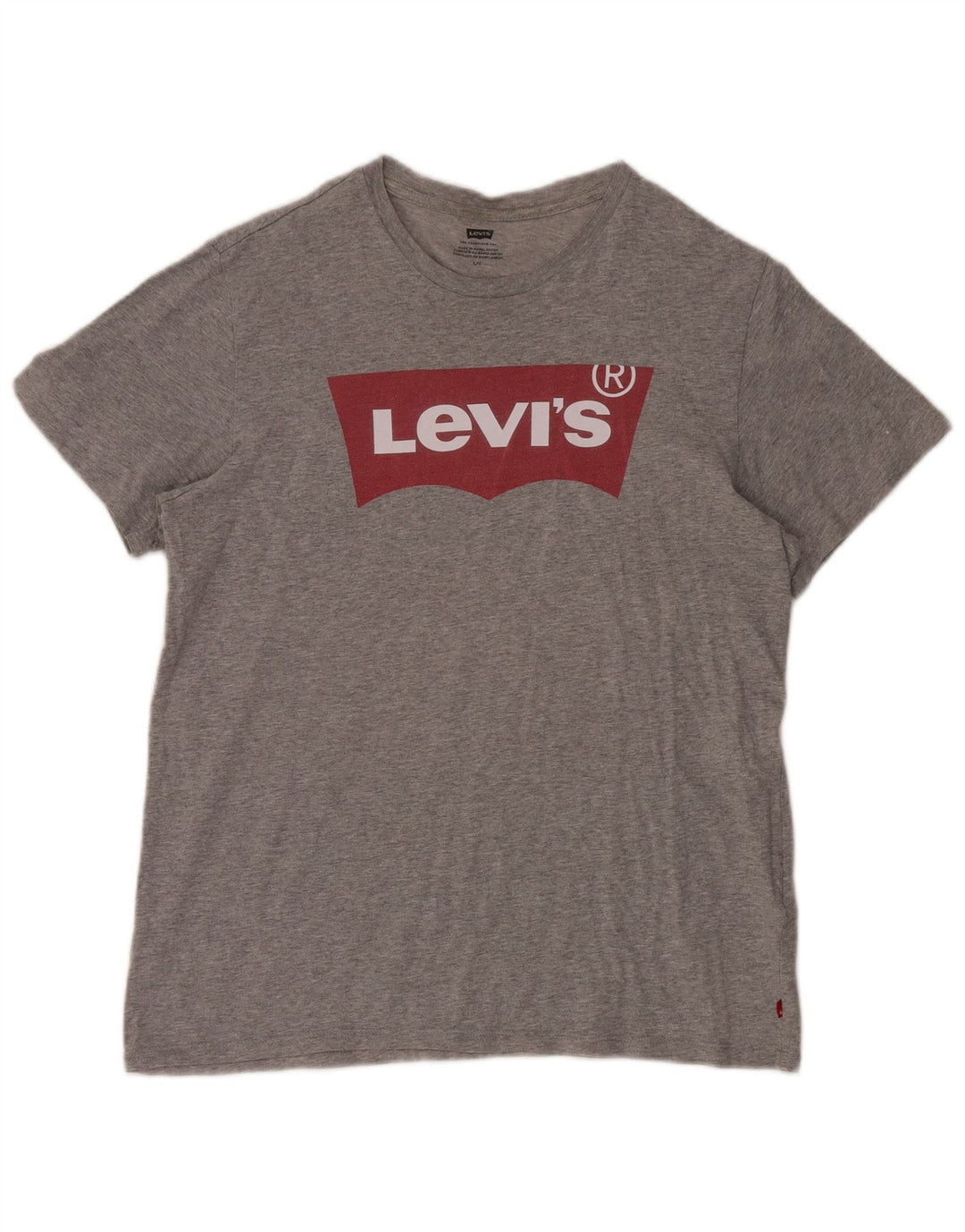 LEVI'S Herre Grafisk T-Shirt Top Stor Grå Bomuld