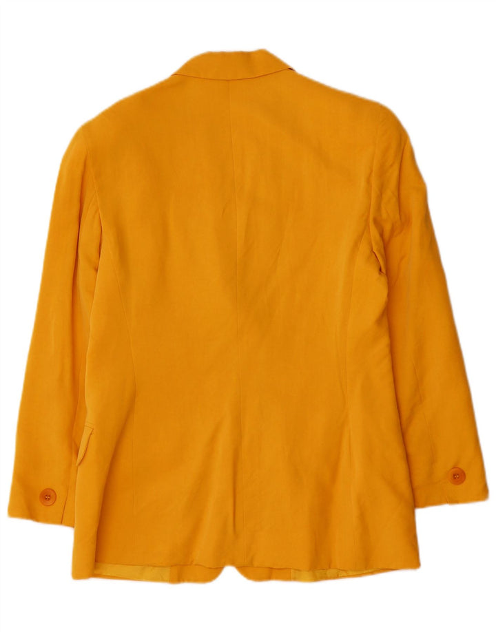 Marella Dame 3 Button Blazer Jacket UK 10 Small Yellow Viscose