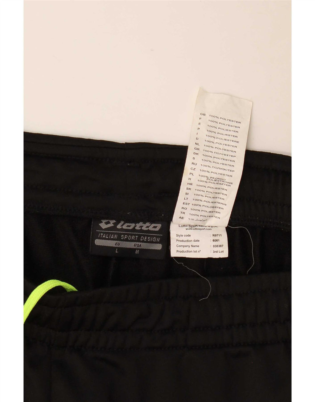 Lotto Herre træningsdragt Bukser Joggers Medium Sort Polyester