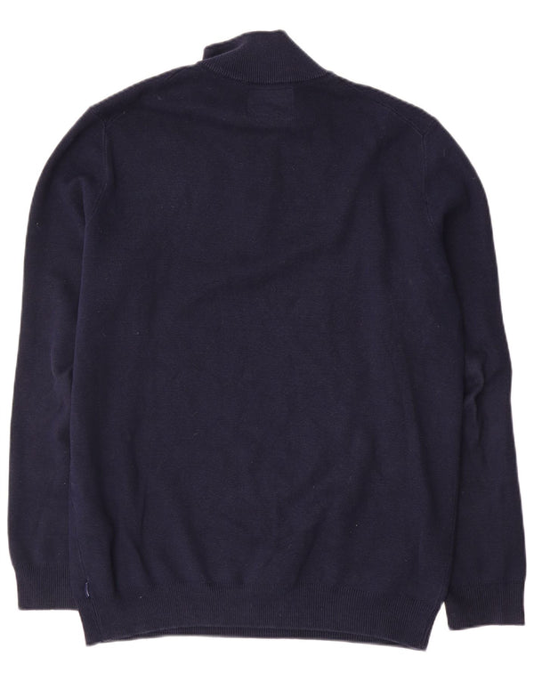 Superdry sweater med lynlås til mænd Stor marineblå bomuld