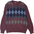 IZOD Herre trøjetrøje med rund hals Medium Burgundy Argyle/Diamond Bomuld
