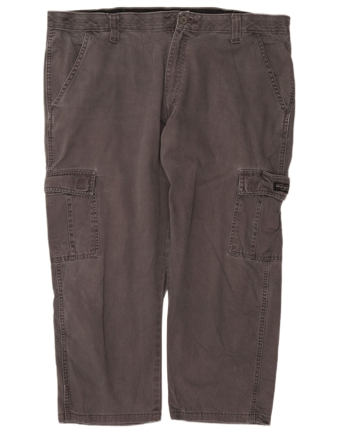 WRANGLER Straight Cargo Cropped bukser til mænd W40 L25 Grå bomuld