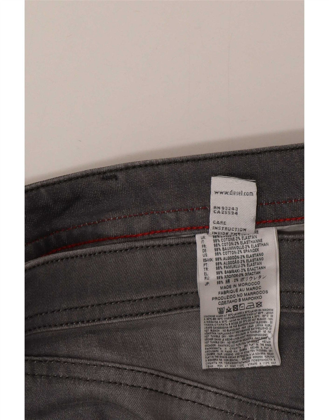 Diesel Straight Jeans til mænd W30 L30 Grå Bomuld