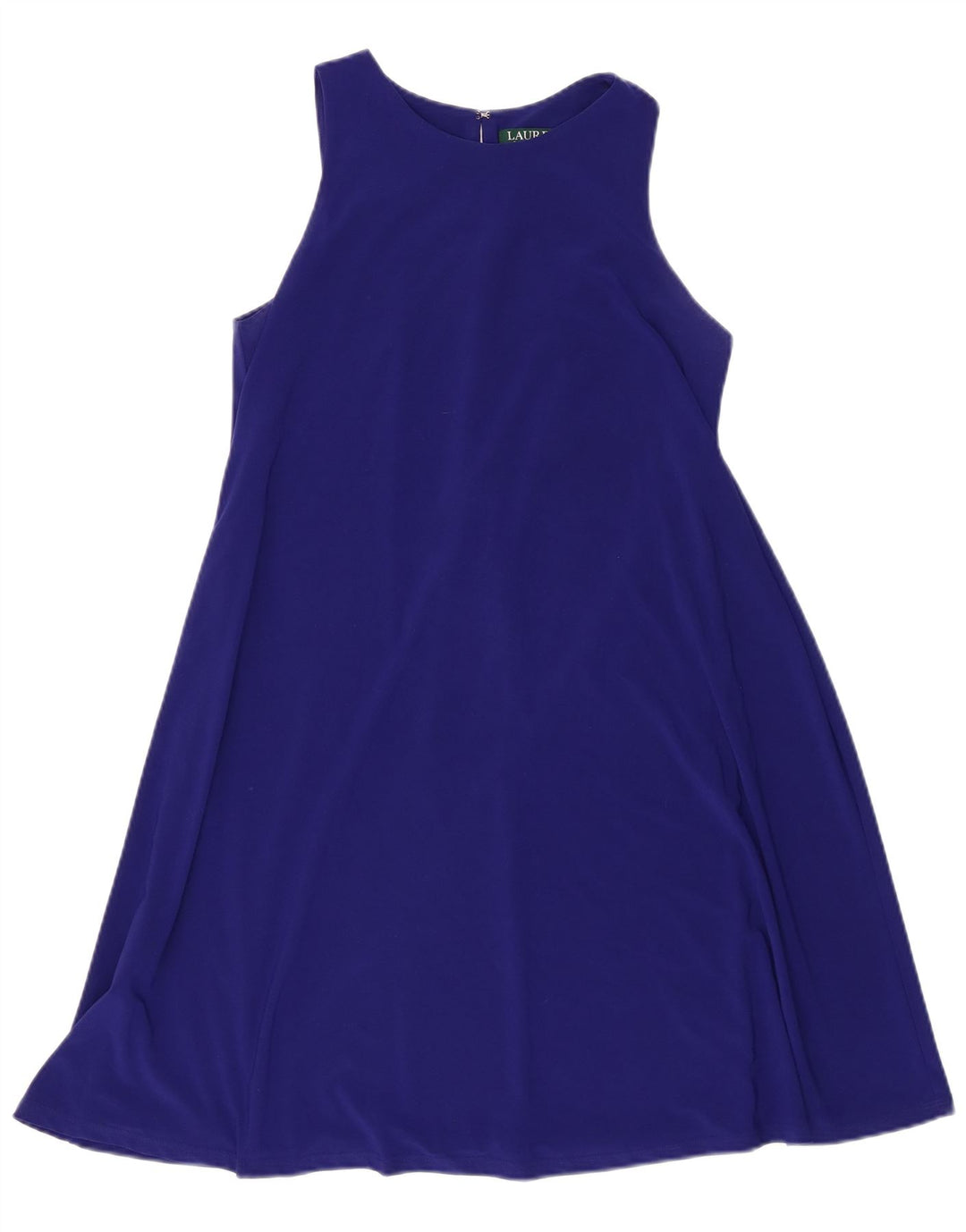 Ralph Lauren ærmeløs teltkjole til kvinder US 6 Medium Blue Polyester