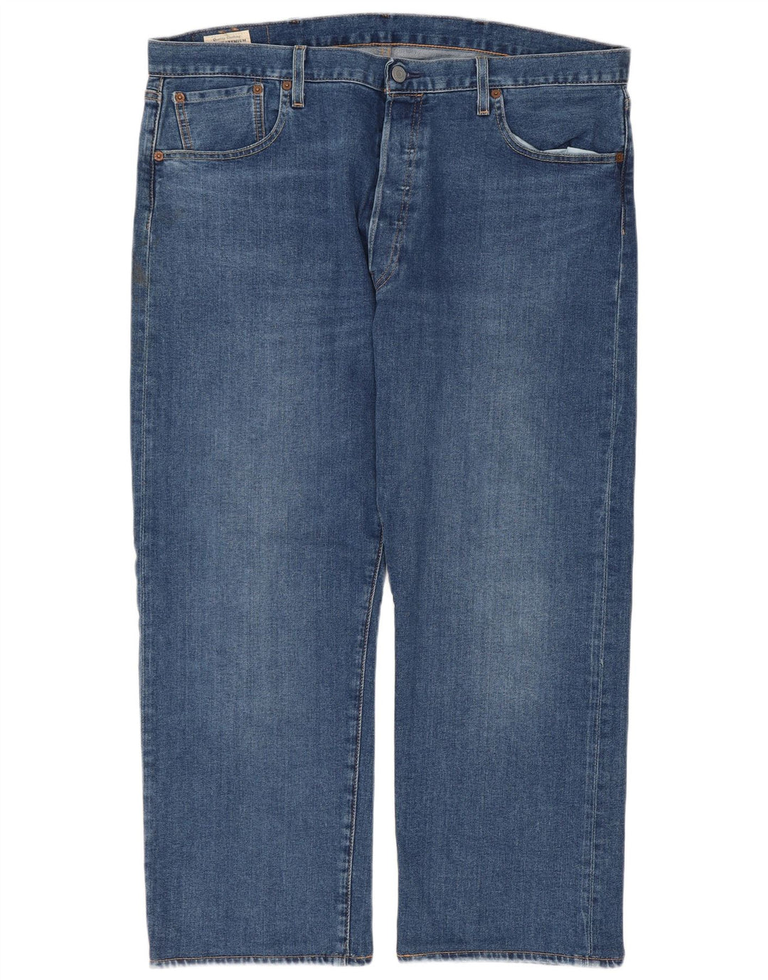 Levi's Herre 501 Cropped Straight Jeans W38 L25 Blå Bomuld