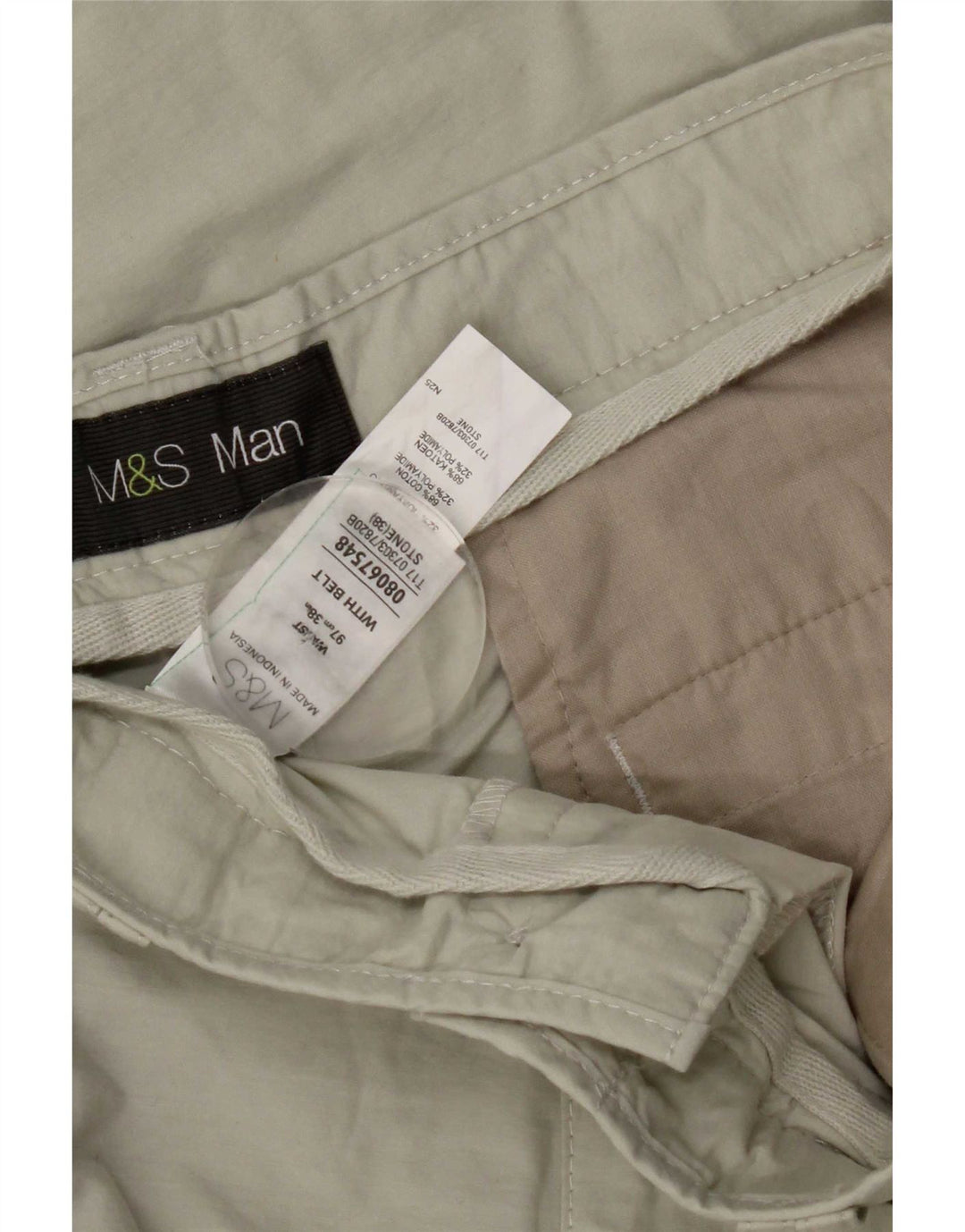 Marks & Spencer Herre Cargo Bermuda Shorts W38 XL Beige Bomuld