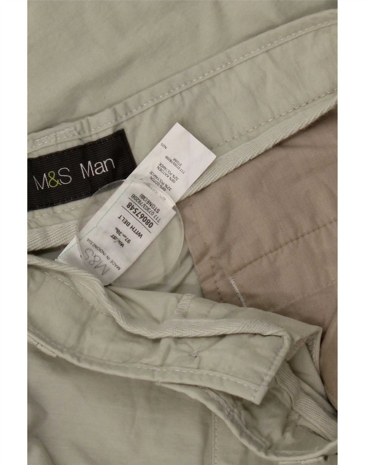 Marks & Spencer Herre Cargo Bermuda Shorts W38 XL Beige Bomuld