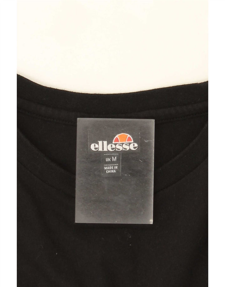 Ellesse Herre Grafisk T-Shirt Top Medium Sort