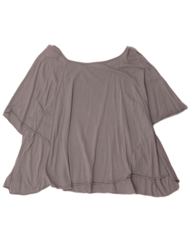 Zara Dame Oversized Bluse Top UK 10 Lille Grå Bomuld