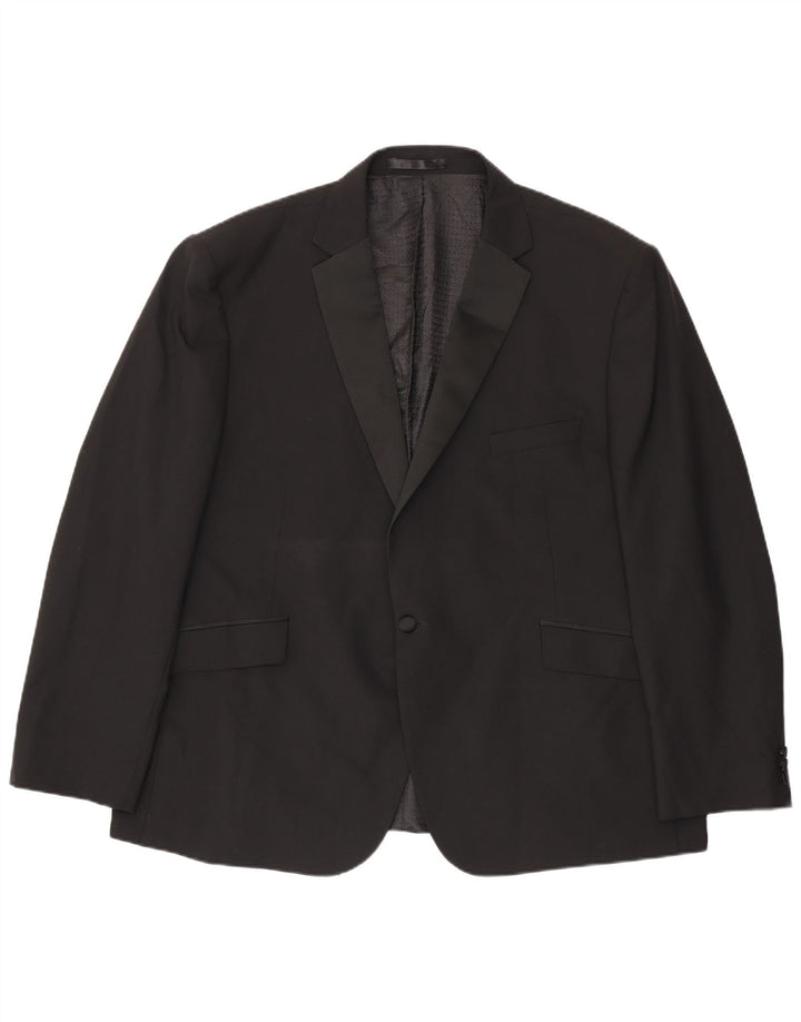Pierre Cardin Herre 1 Knap Blazer Jakke UK 52 6XL Sort Polyester