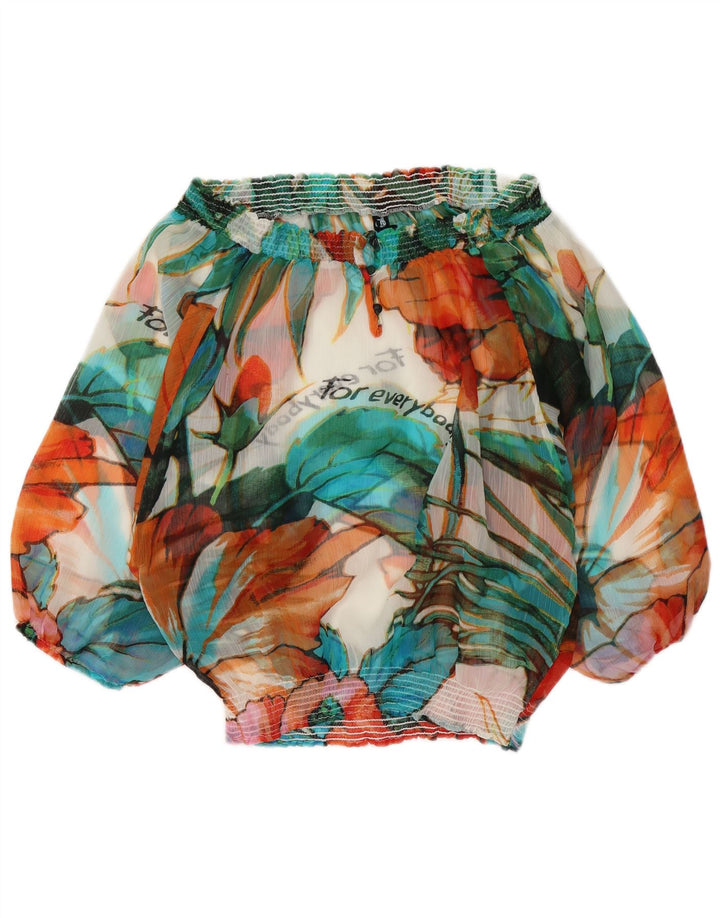 Desigual Dame Langærmet Off Shoulder Top UK 10 Small Multicolored