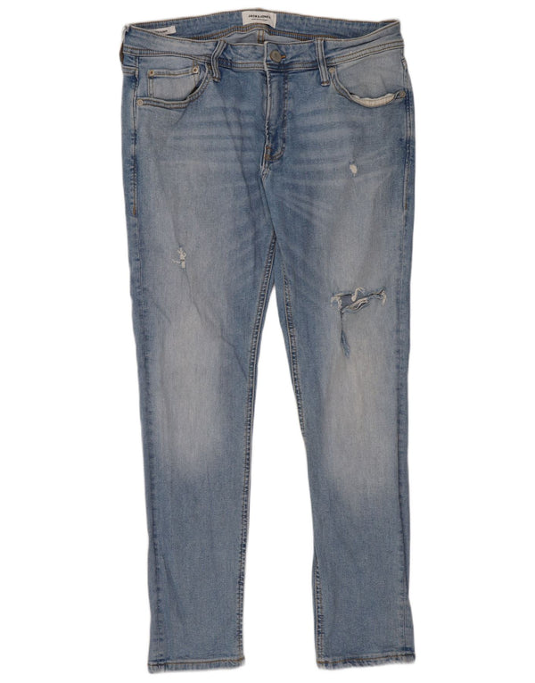 Jack & Jones Herre Liam Distressed Skinny Jeans W34 L30 Blå Bomuld