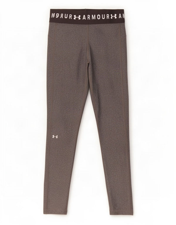 Under Armour Womens Heat Gear Grafiske Leggings UK 14 Large Grey Colourblock