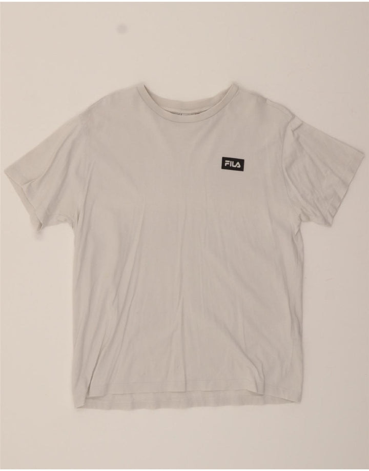FILA Womens T-Shirt Top UK 16 Large Grey Cotton Vintage Fila and Second-Hand Fila from Messina Hembry 