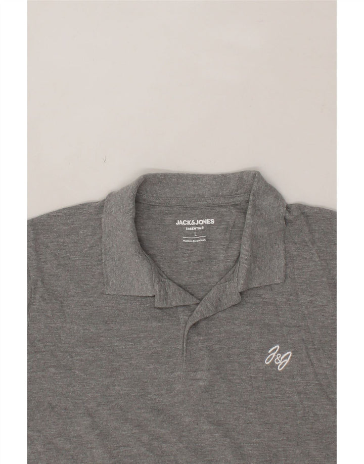 JACK & JONES Mens Polo Shirt Large Grey Cotton Vintage Jack & Jones and Second-Hand Jack & Jones from Messina Hembry 