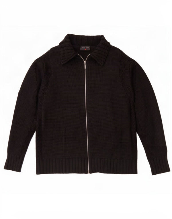 Pierre Cardin Herre Cardigan Sweater IT 56 2XL Sort Merinould