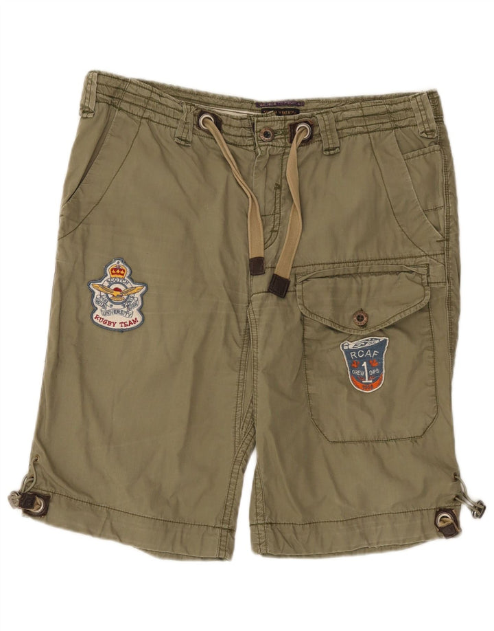 Scotch & Soda Herre grafiske Cargo Shorts W33 Medium Khaki Bomuld