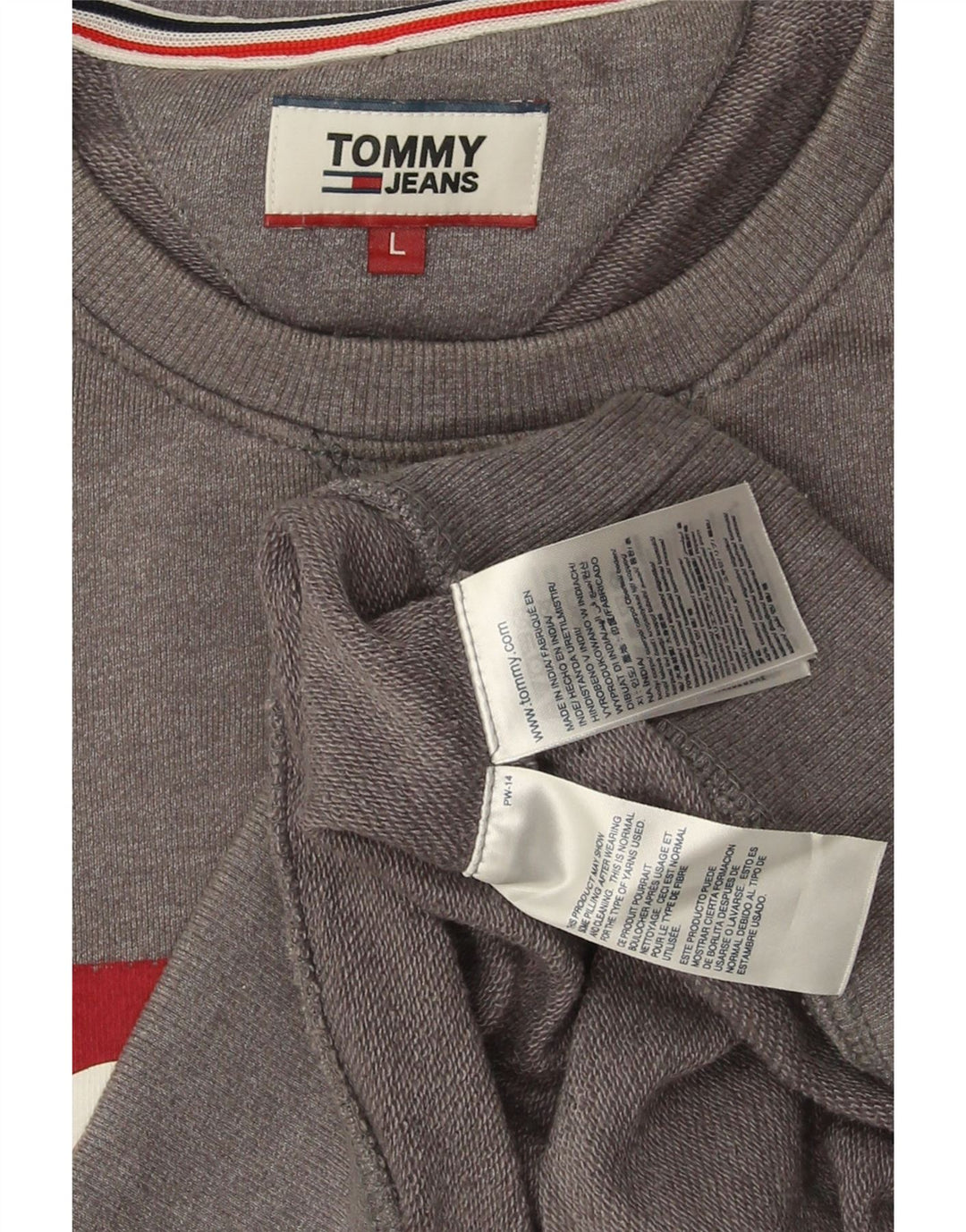 TOMMY HILFIGER Grafisk sweatshirt til mænd, stor grå bomuld