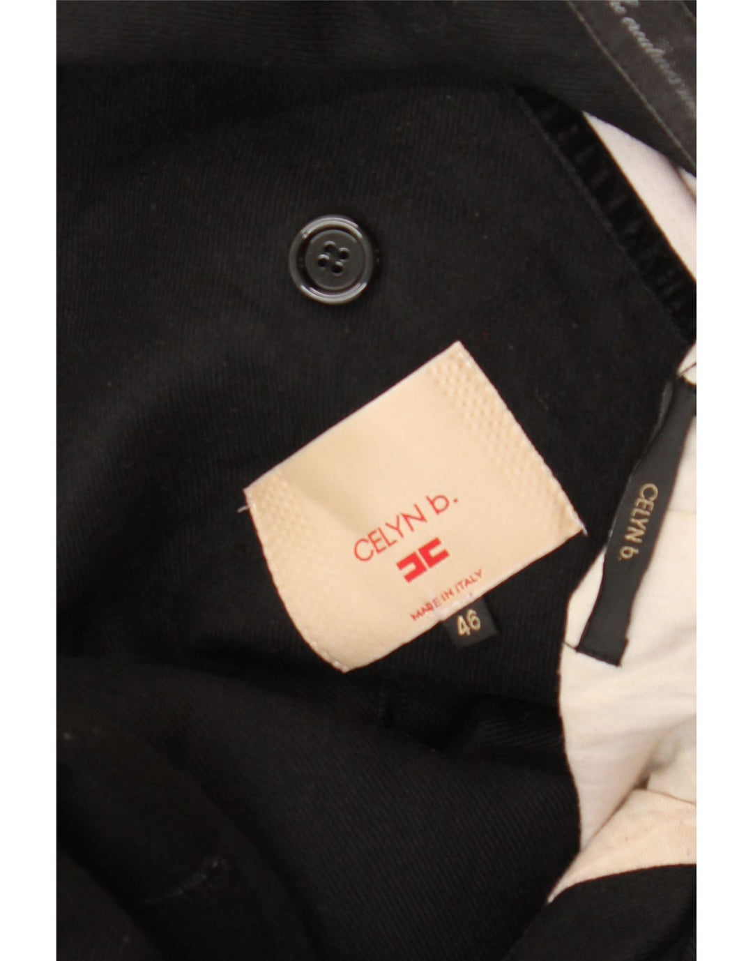 ELISABETTA FRANCHI Dame Celyn B Pea Coat IT 46 Large Black Virgin Wool