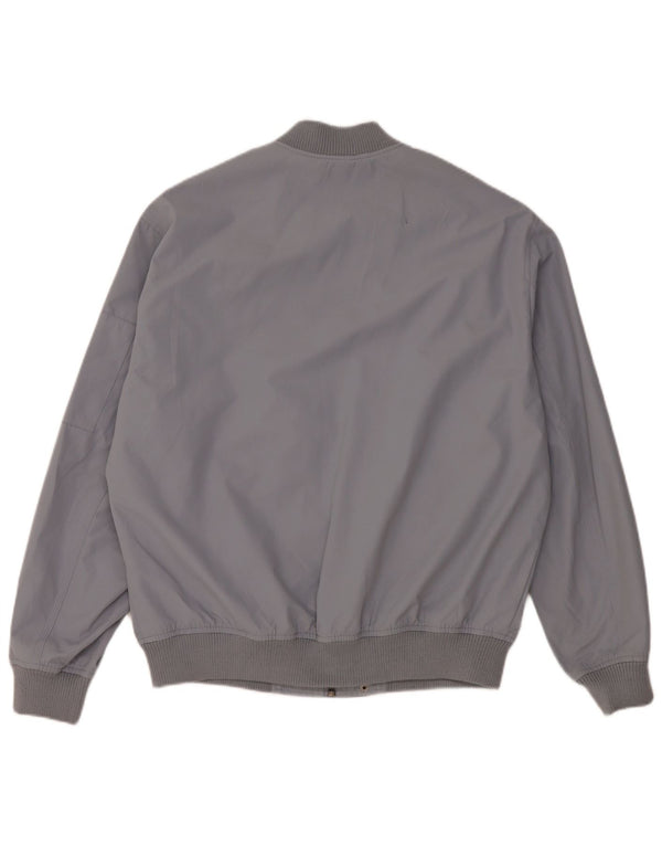 Zara Herre Bomber Jacket UK 38 Medium Grey Polyester