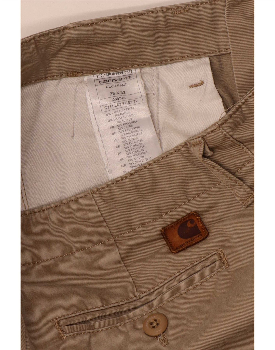 Carhartt Herre Slim Chino Bukser W28 L32 Beige Polyester