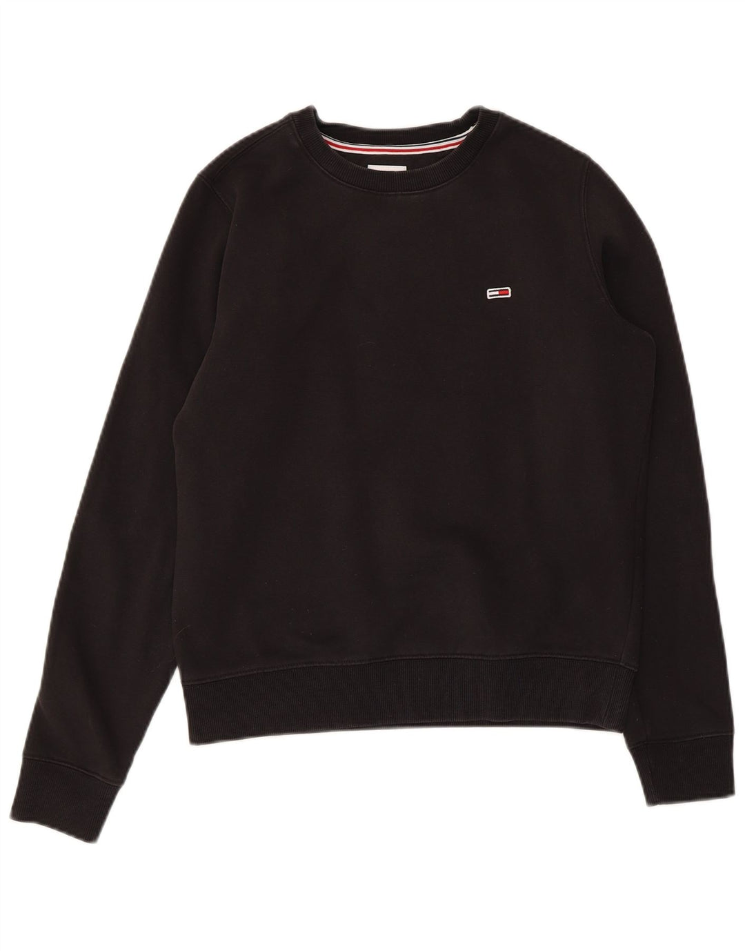 TOMMY HILFIGER Oversized sweatshirttrøje til kvinder UK 6 XS Sort bomuld