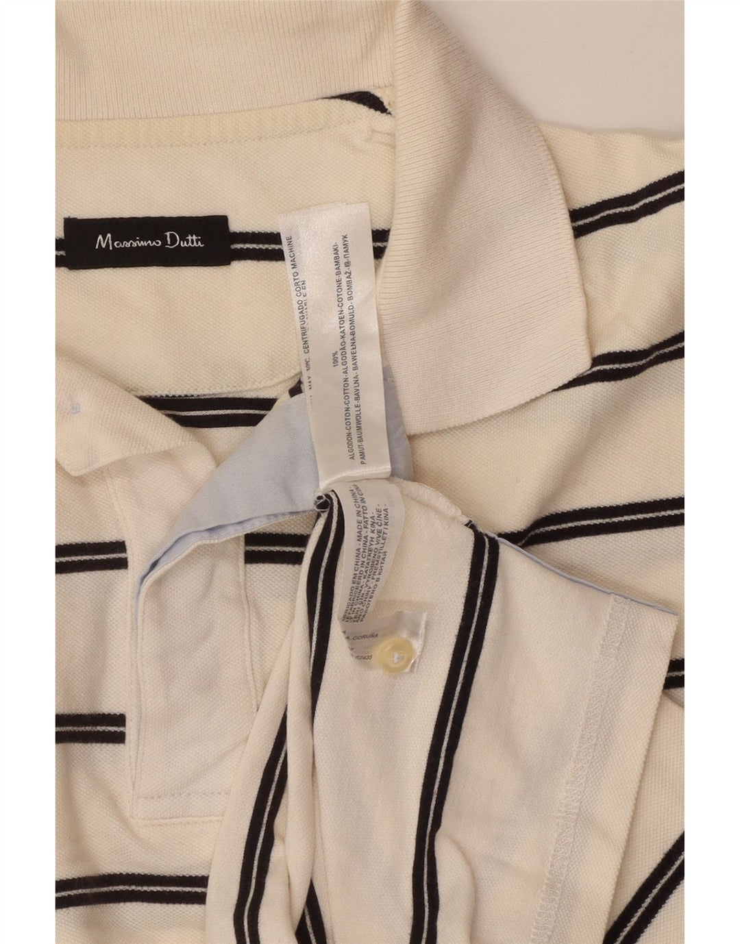 Massimo Dutti Herre poloshirt Medium Off White Stribet bomuld