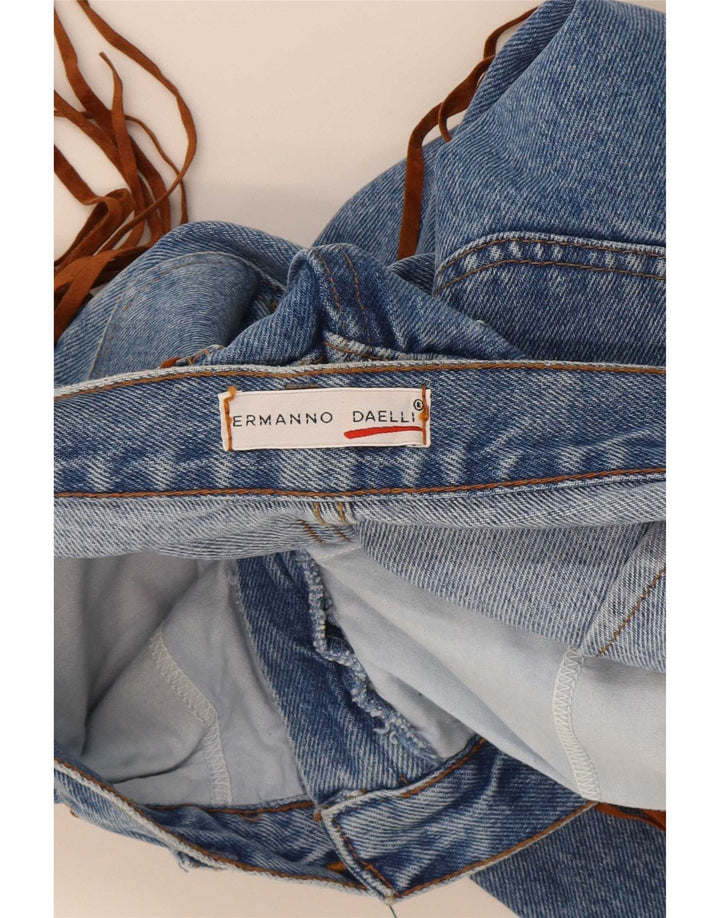Ermanno Daelli Dame Western High Waist Jeans IT 46 Large W30 L30 Blue