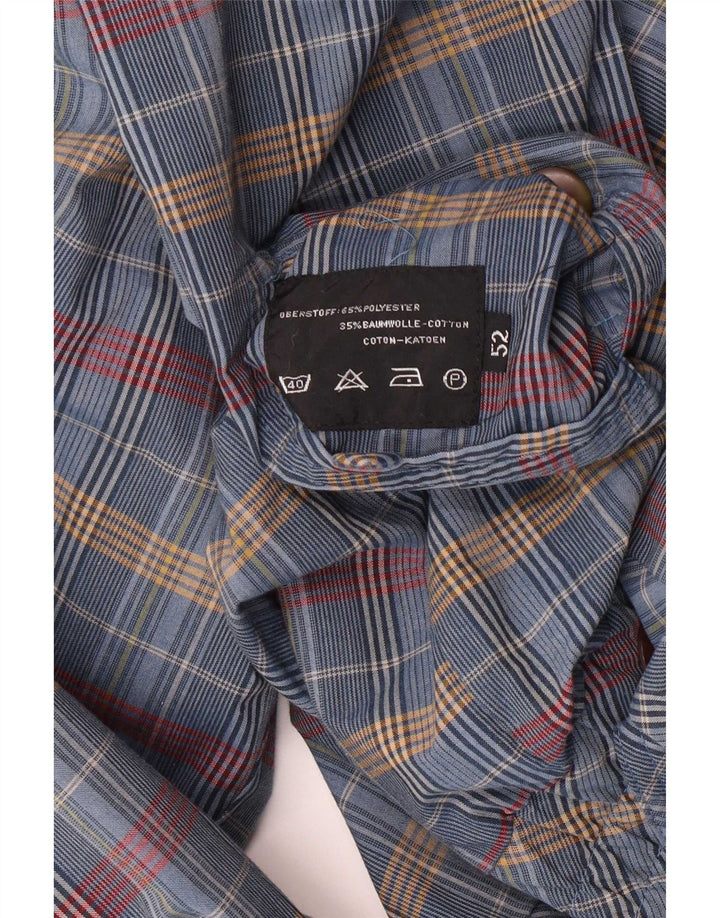 Vintage Bomberjakke til mænd EU 52 XL Blå Plaid Polyester