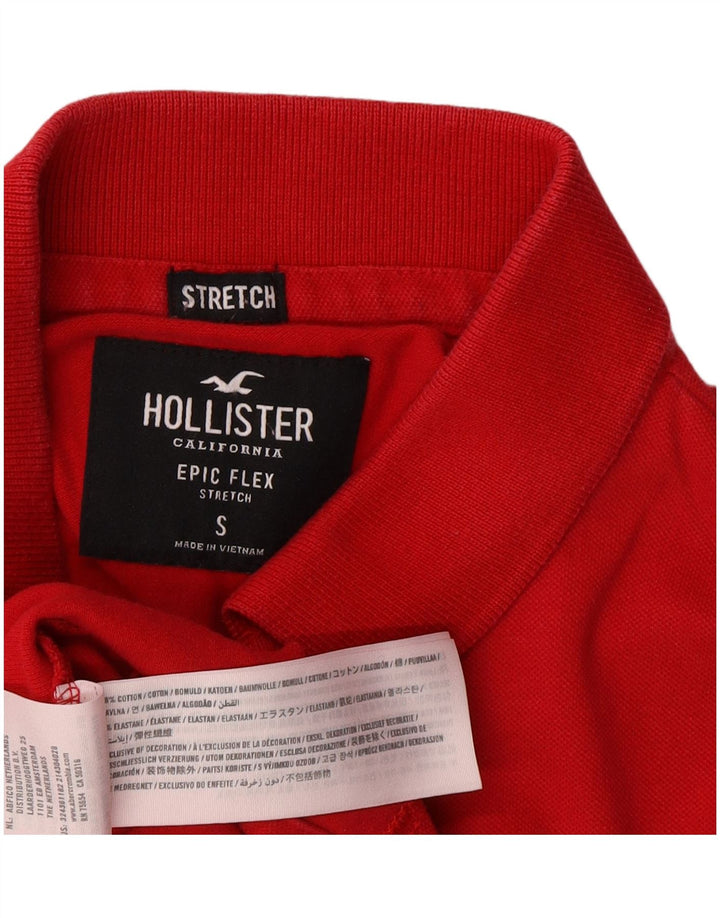 HOLLISTER Mens Stretch Polo Shirt Small Red Cotton