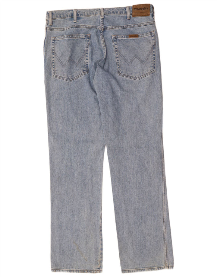 WRANGLER Herre Regular Fit Straight Jeans W36 L32 Blå Bomuld